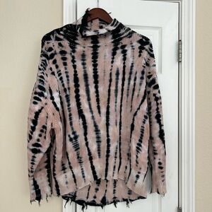 Young Fabulous & Broke - Pink and Black Tie-Dye Sweater